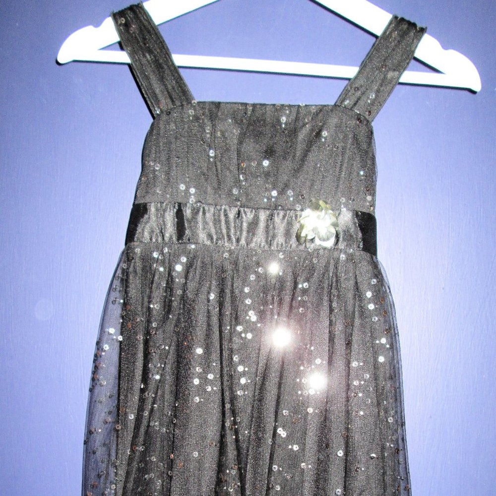 Pretty Amy Byer Black and Silver Party Dress 8